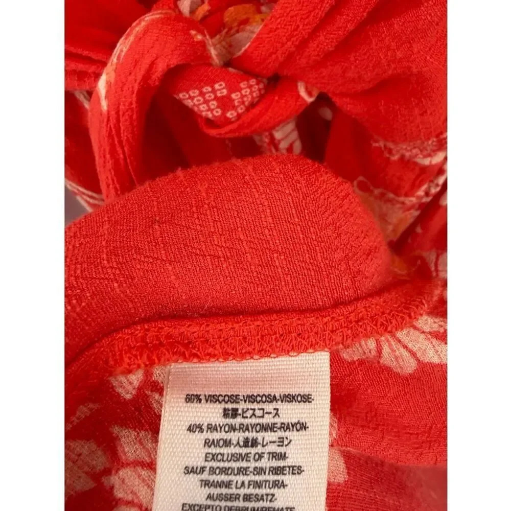 Free People hot pepper combo mixed print twist button front midi dress women’s S